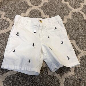 Janie and Jack White Shorts with Anchor Embroidery
